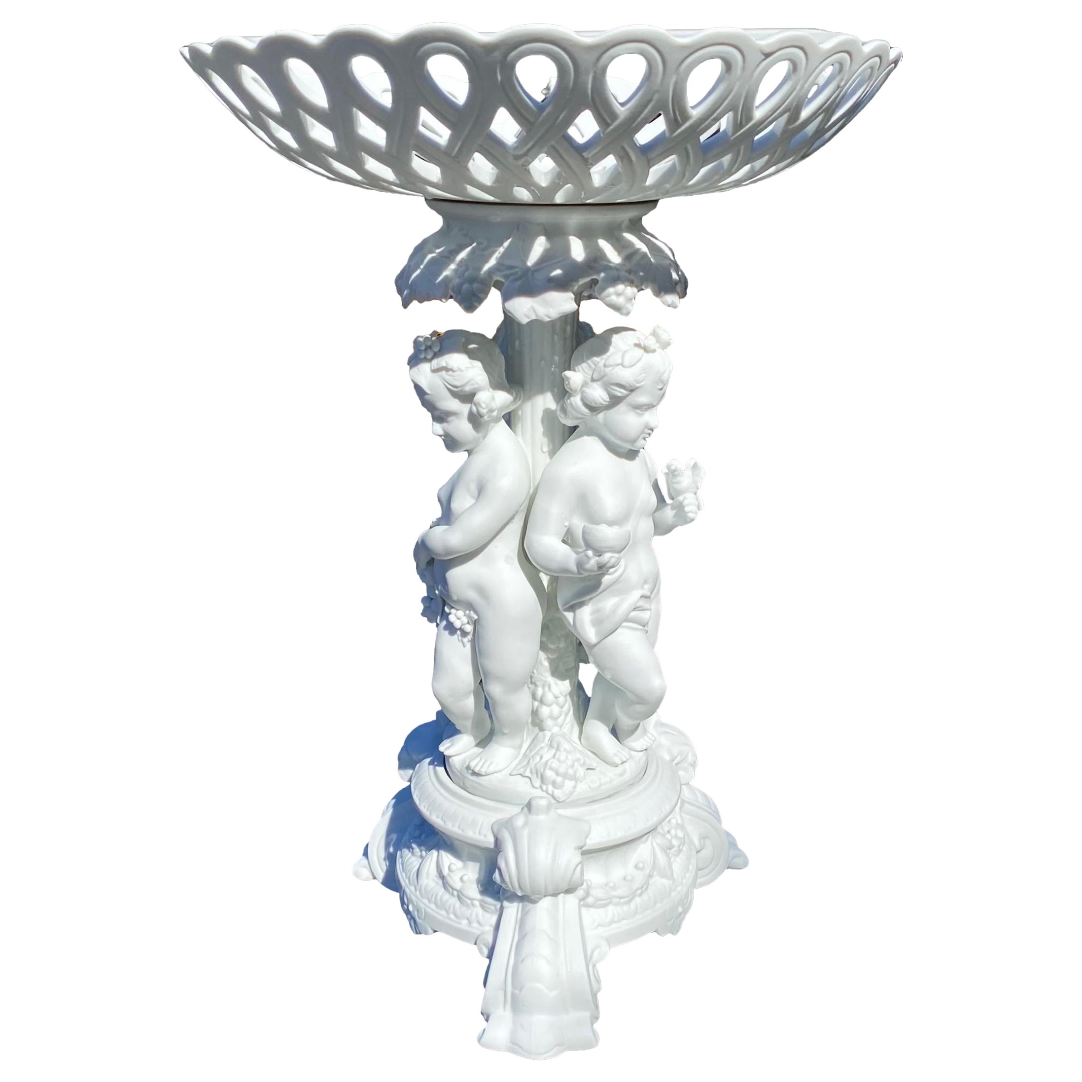 Elegant 19th Century English Parian Porcelain Centerpiece