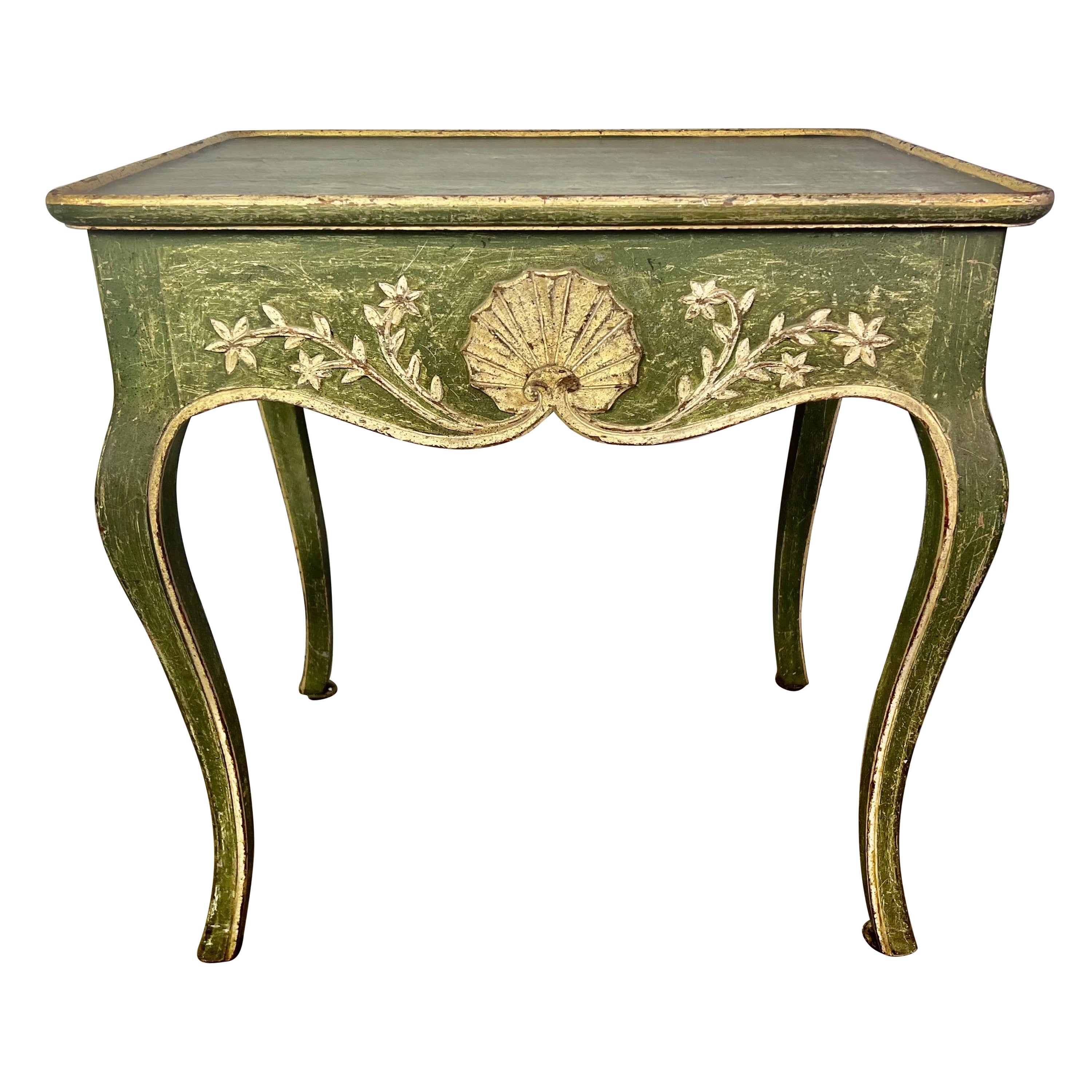 Painted French Provincial Style Side Table with Drawer, circa, 1940s