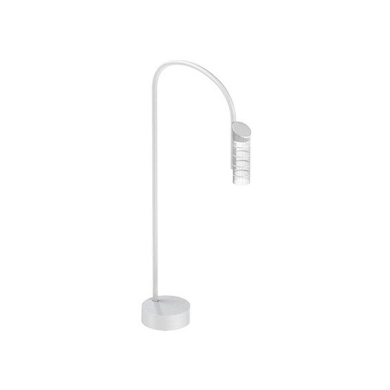 Flos Caule Bollard 2700K Small Base Lamp in White with Nest Shade