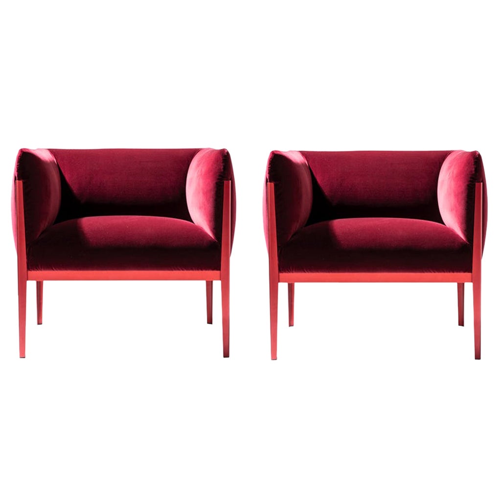 Ensemble de fauteuils Ronan & Erwan Bourroullec « Cotone » en aluminium et tissu par Cassina