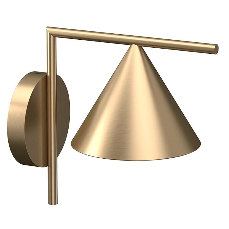 Flos Captain Flint 3000K Not Dimmable Outdoor Wall Sconce in Brass For Sale