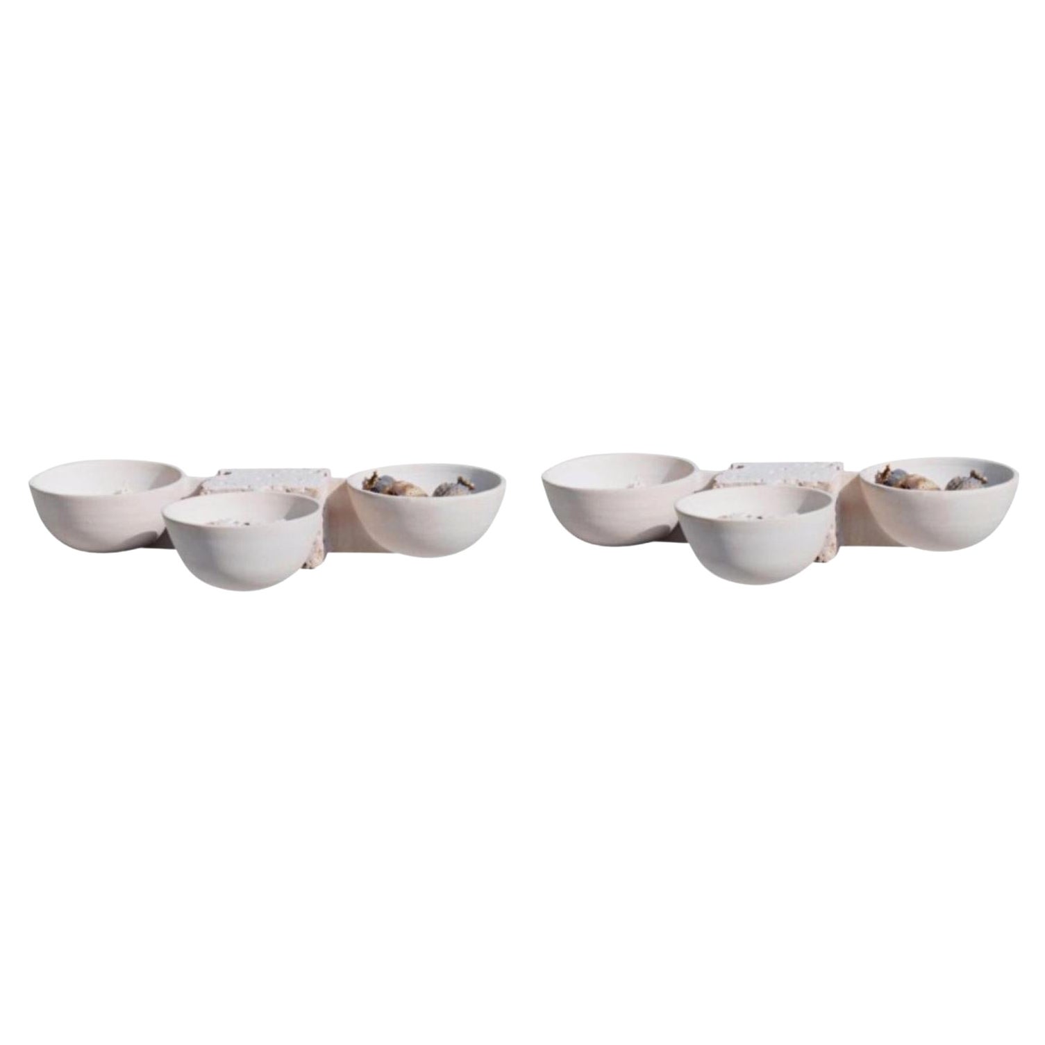 Set of 2 Triple Bowls by Turbina For Sale