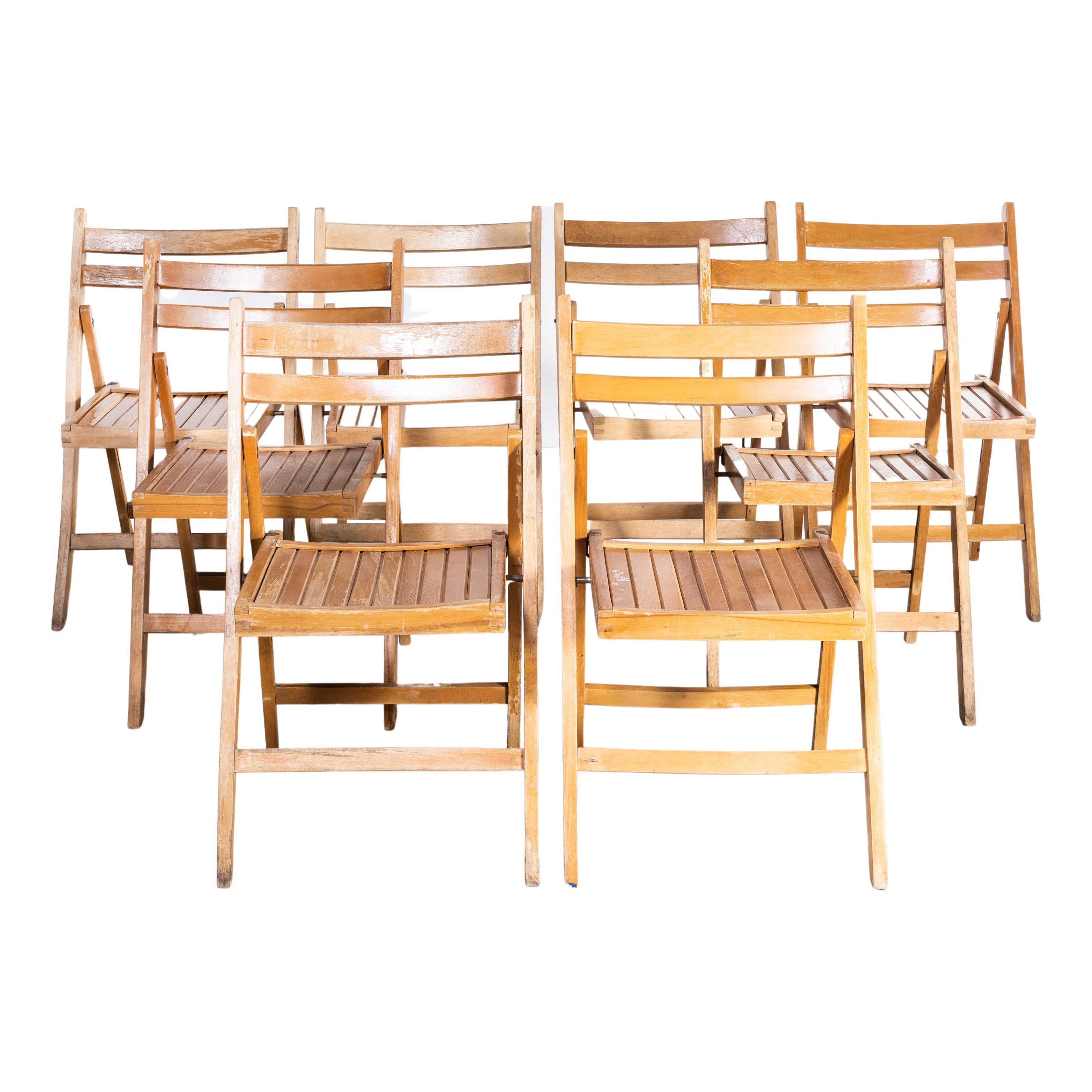 1960s Beech Folding Chairs, Set of  Eight, 'Model 2178' For Sale