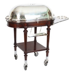 Antique Art Deco Silver Plated Beef Carving Trolley Beef Wagon, 1920s