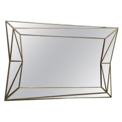 Elaborate Cubic Taste Mirror on the Style of Serge Roche, 1970s