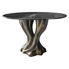 New Design Dining Table in Black Silk Marble 4 / 6 Persons