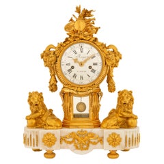 French 19th Century Louis XVI St. Ormolu Clock by Roque, Paris