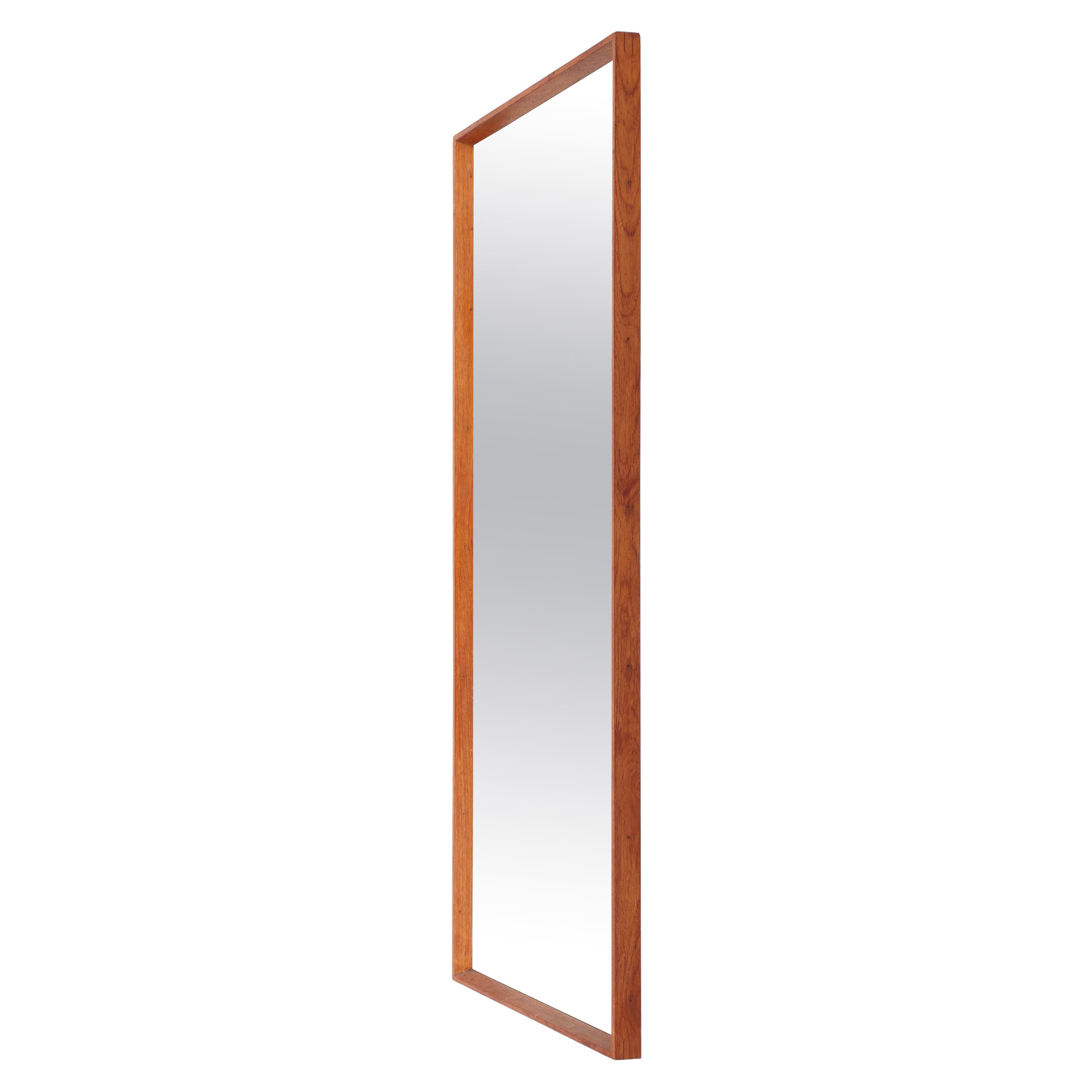 Large Midcentury Wall Mirror in Teak, Made in Sweden, 1950s