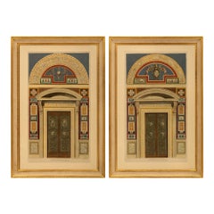 Pair of Italian Early 19th Century Neo-Classical St. Architectural Engravings