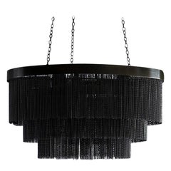 Contemporary 20" Bronze Chandelier with Black Chain by Tigermoth Lighting