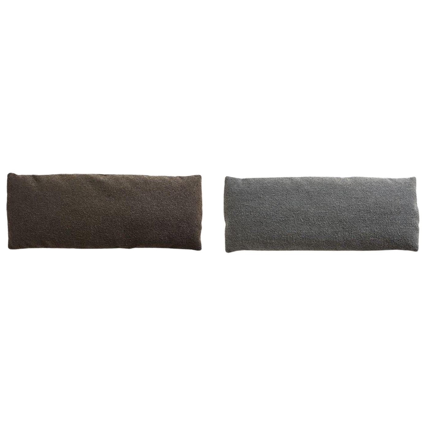 Set of 2 Dark Brown / Grey Level Pillows by Msds Studio