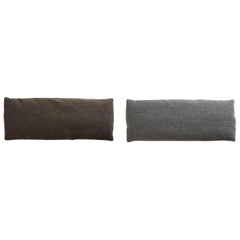 Set of 2 Dark Brown / Grey Level Pillows by Msds Studio