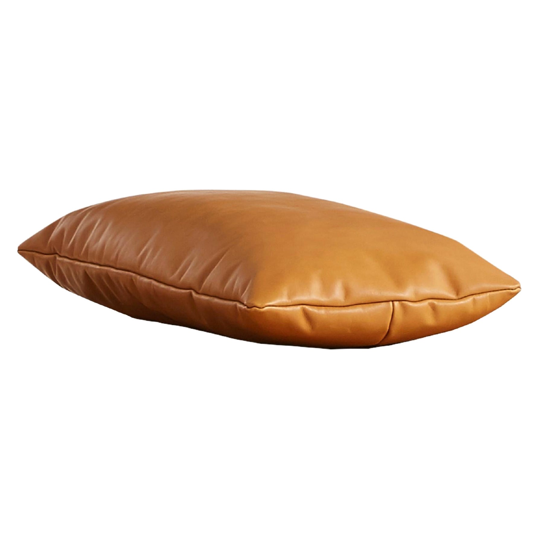 Cognac Leather Level Pillow by Msds Studio For Sale