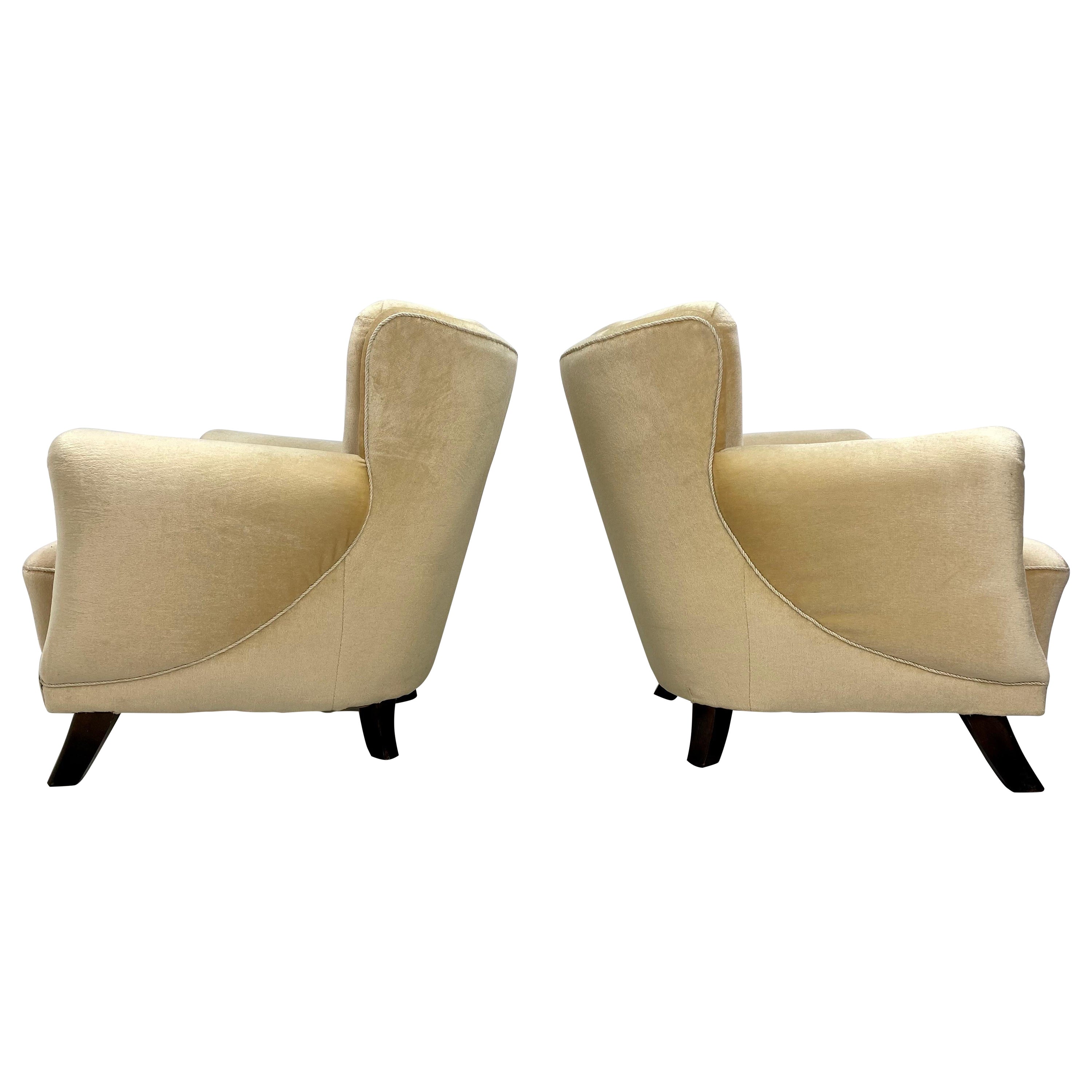 Pair of 1930s Swedish Lounge Chairs For Sale