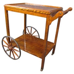 Antique Arts & Crafts Style Oak Tea Cart