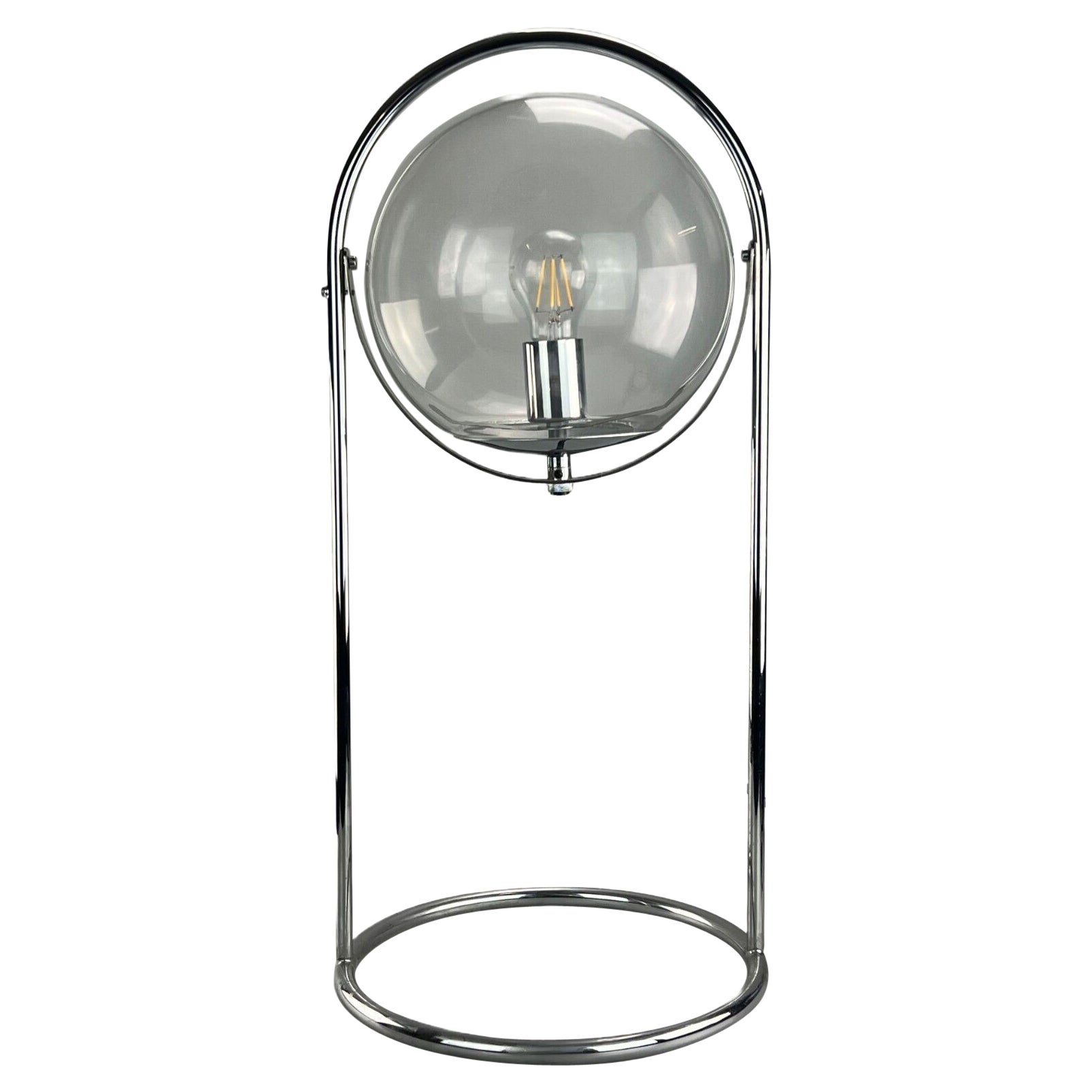Lampe de table, lampe à boule, design ère spatiale, verre et métal, années 60/70 en vente