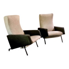 Used Pair of Armchairs Trelax Model Pierre Guariche, Production, Meurop, 20th Century