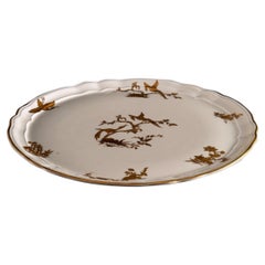 Retro Large Round Dish, Limoges Porcelain, Bernardaud for Queen Elisabeth II