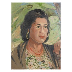 Portrait Painting of Woman, circa 1960s
