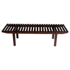 Mid-Century Modern Slatted Bench, Brazil, 1960s