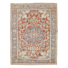Colorful Small Size Antique Persian Heriz Rug