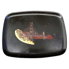 Vintage Couroc San Francisco Golden Gate Bridge Tray