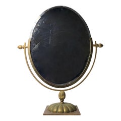 Vintage Italian Brass Table Vanity Mirror