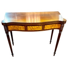 American Federal Period Mahogany Serpentine Sheraton Style Flap-Top Games Table