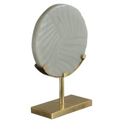 Cascade Design Grey Peking Glass Disc on Stand by Robert Kuo, Limited Edition