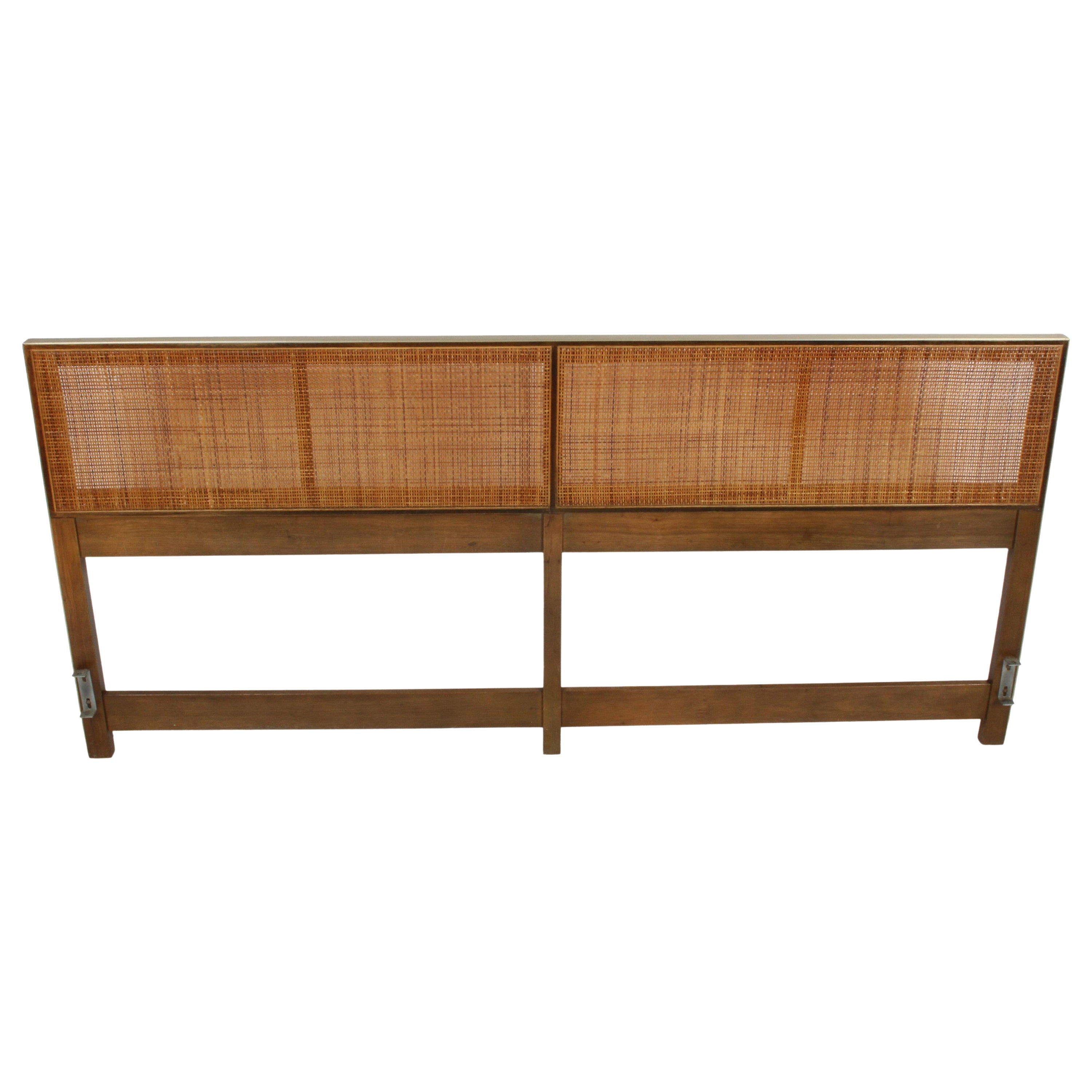 Paul McCobb Mid-Century Modern King Headboard for Calvin with Caned Panels