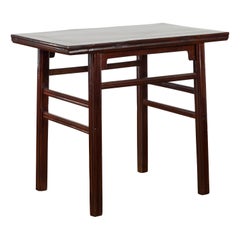 Late Qing Dynasty Elm Scholar's Table with Custom Lacquer Finish