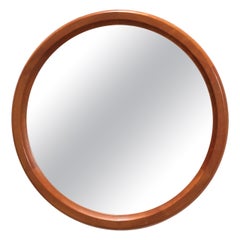 Mid-Century Danish Round Teak Mirror by Aksel Kjersgaard, 1950s