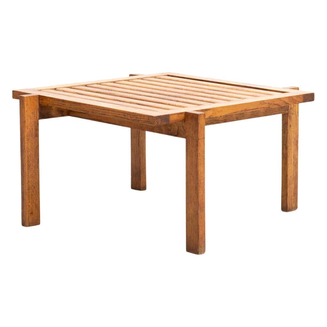 French Oak Wood Coffee Table, circa 1960 For Sale