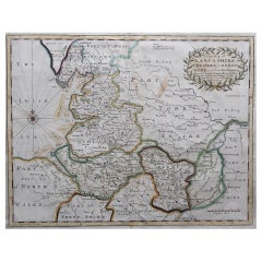 Original Antique Map of the North of England. H.Moll. Dated, 1700