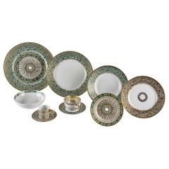 Haviland, Tableware Set Syracuse Enameled Limoges Porcelain, 60 Pieces
