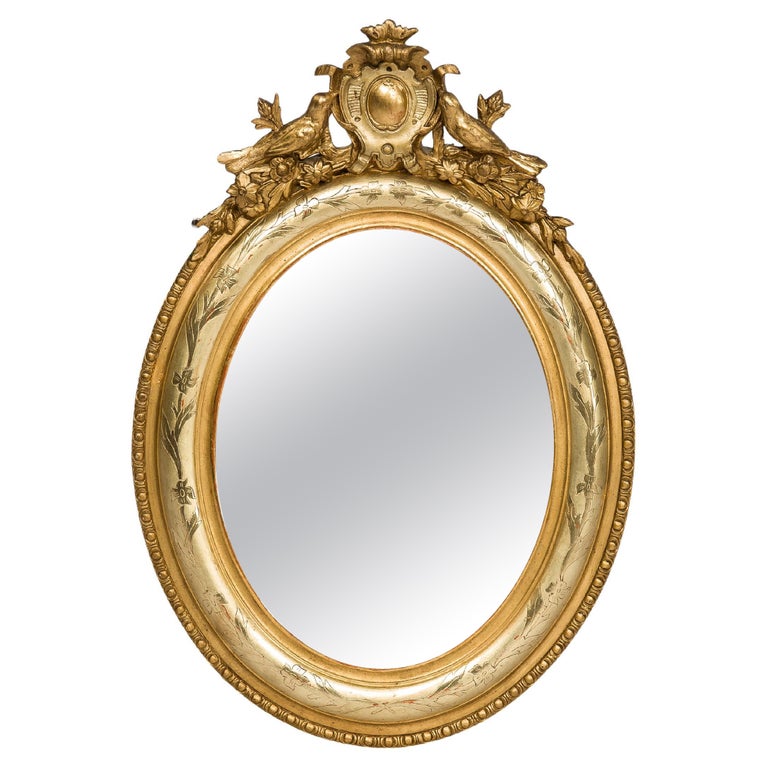 French Louis Philippe oval gilt mirror
