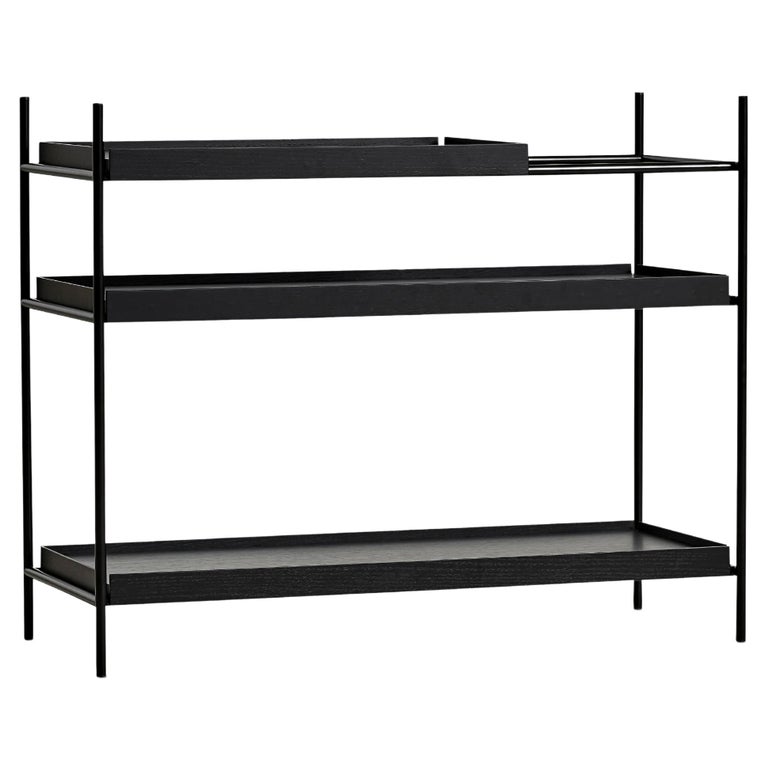 Low Black Oak Tray Shelf by Hanne Willmann For Sale at 1stDibs