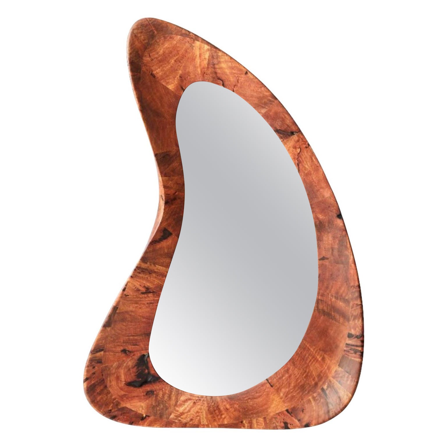 Unique Handmade Walnut Portal Mirror by Maxime Goléo For Sale