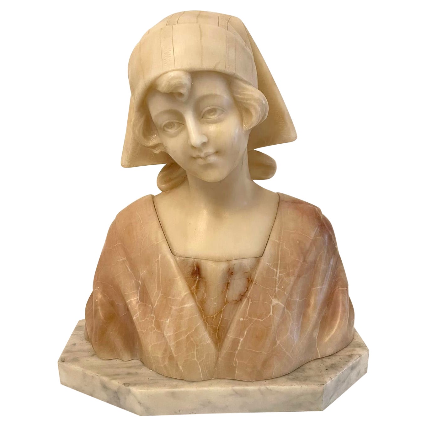 Superb Quality Antique Victorian Alabaster Bust For Sale