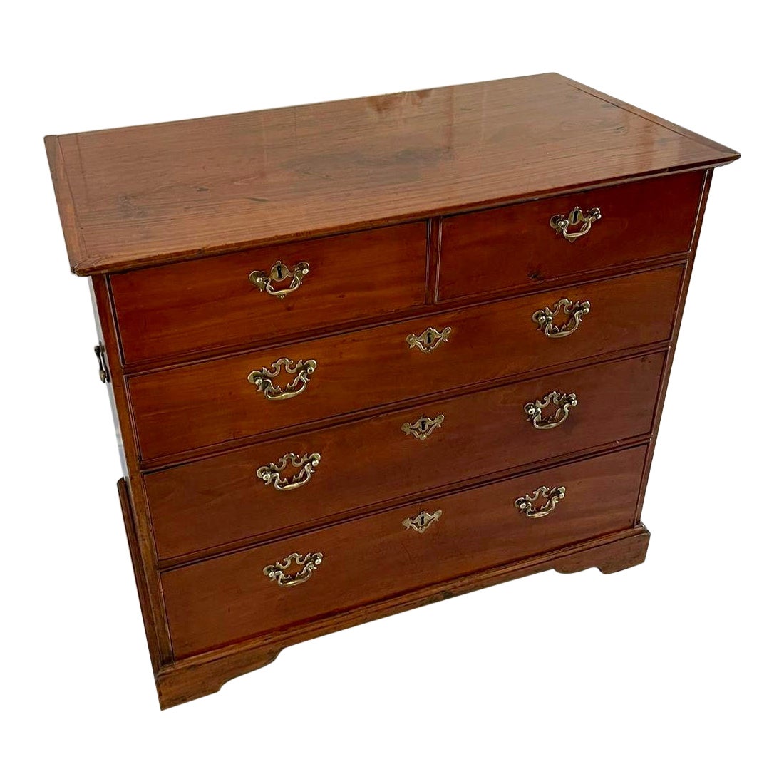 Rare Antique 18th Century George III Solid Satinwood Chest of 5 Drawers For Sale