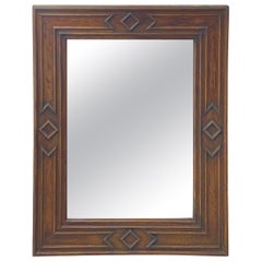 Classical Beaux Arts Wood Frame Mirror, Brown Color, England, circa 1940