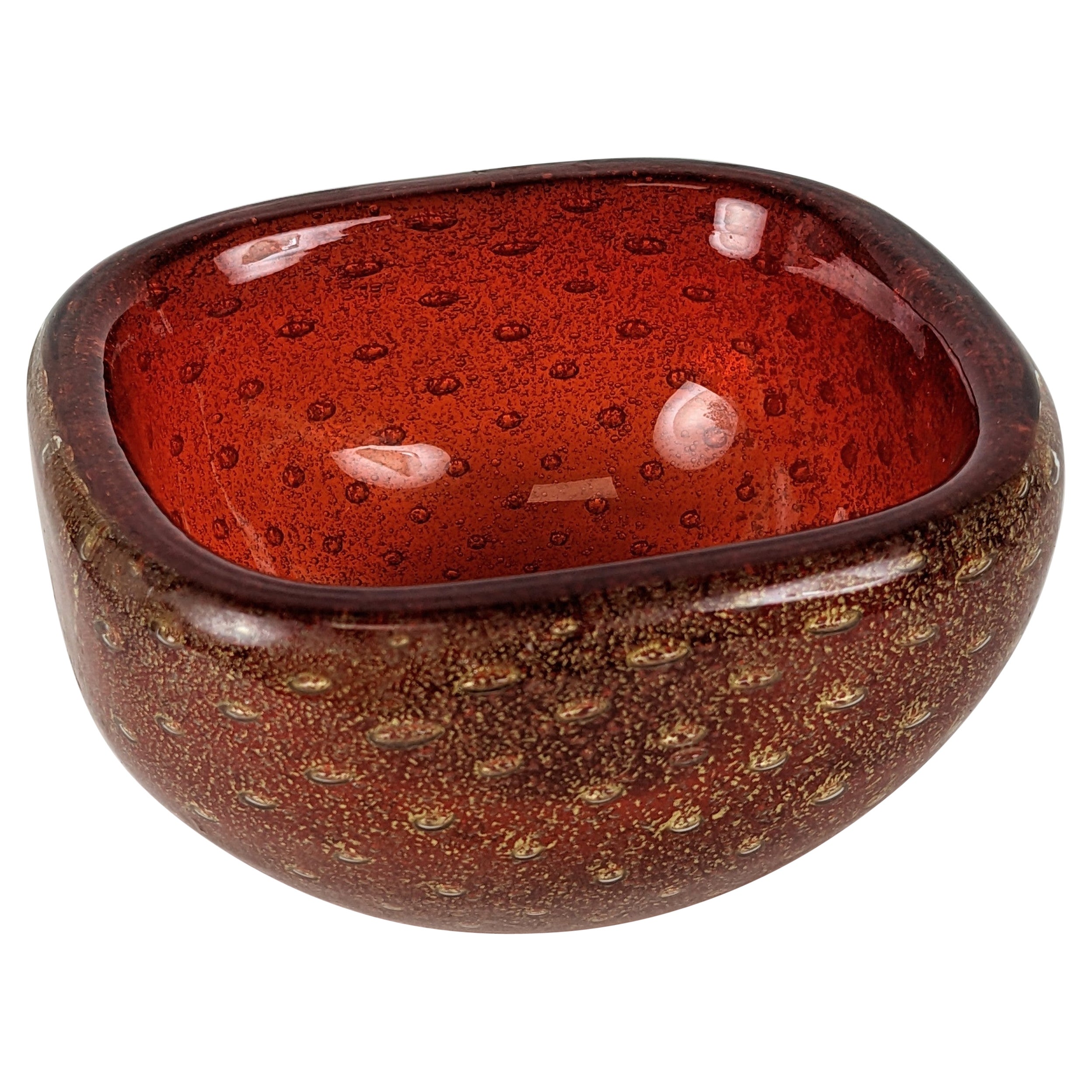 Venini Ruby Bullicante Bowl by Carlo Scarpa For Sale