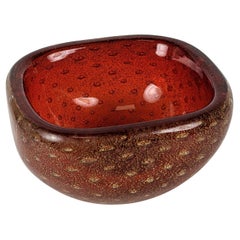 Vintage Venini Ruby Bullicante Bowl by Carlo Scarpa