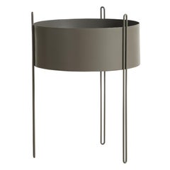 Large Taupe Pidestall Planter by Emilie Stahl Carlsen