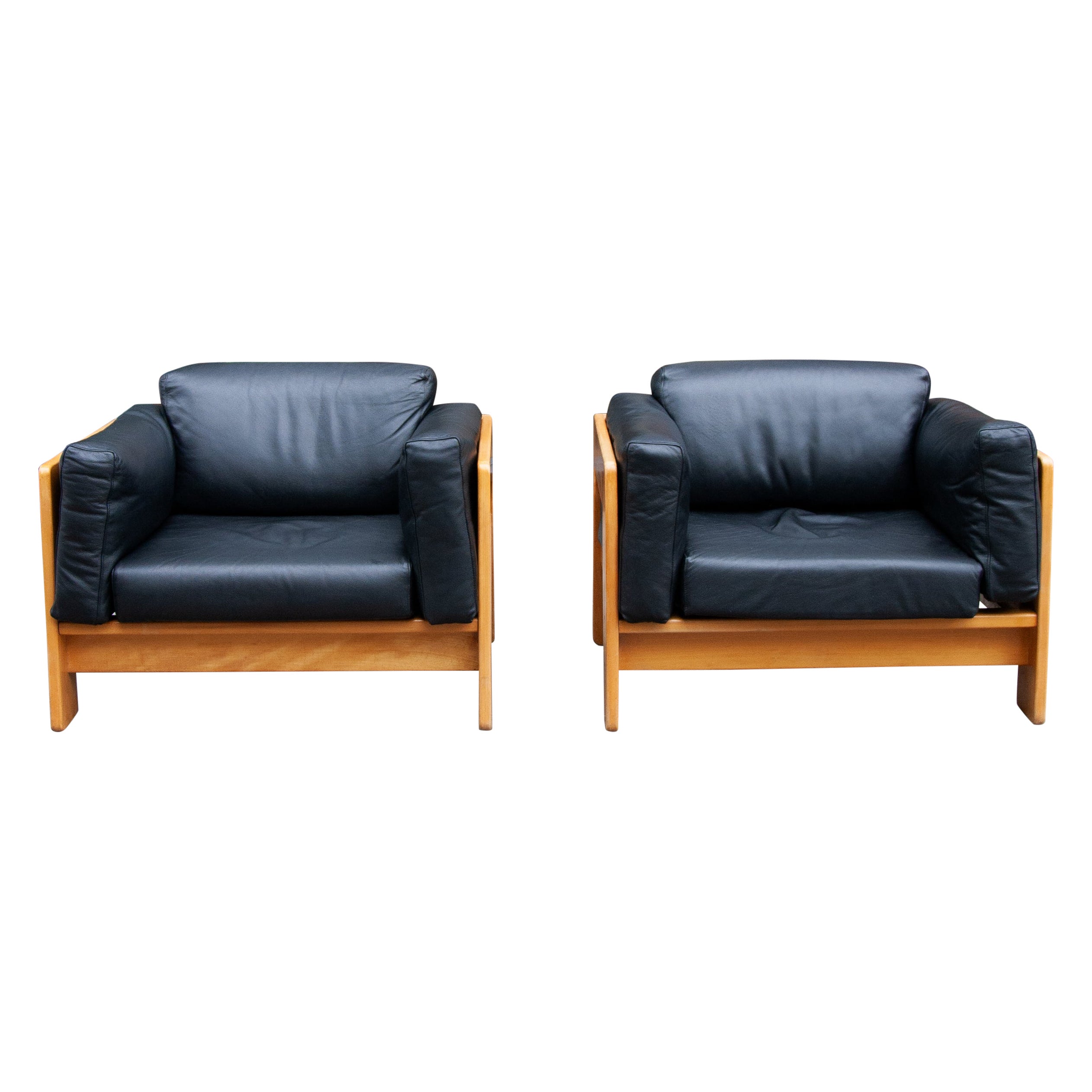 Pair of Beech 'Bastiano' Lounge Chairs, Afra & Tobia Scarpa, Italy, 1960 For Sale