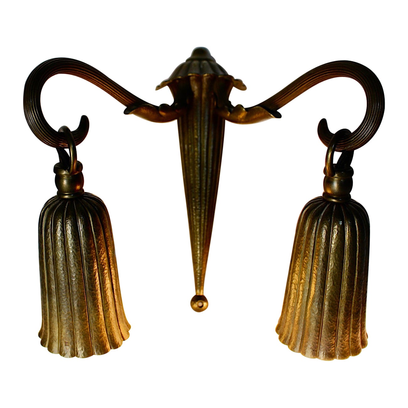 Art Deco Vintage Brass Sconce Wall Lighting, 1930s, Austria For Sale