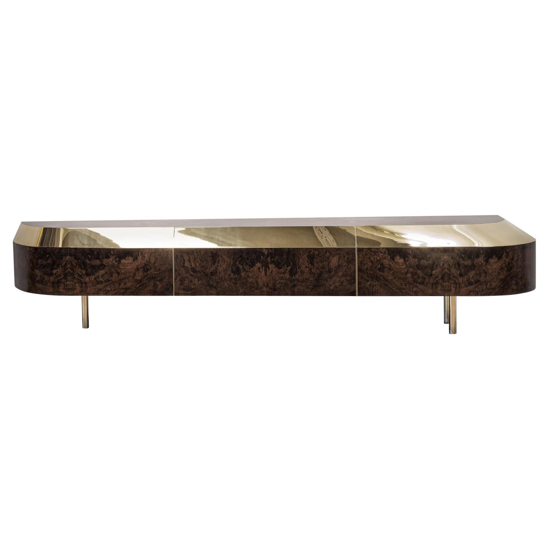 Distortion Series Object 5 Polished Brass Console by Emelianova Studio For Sale