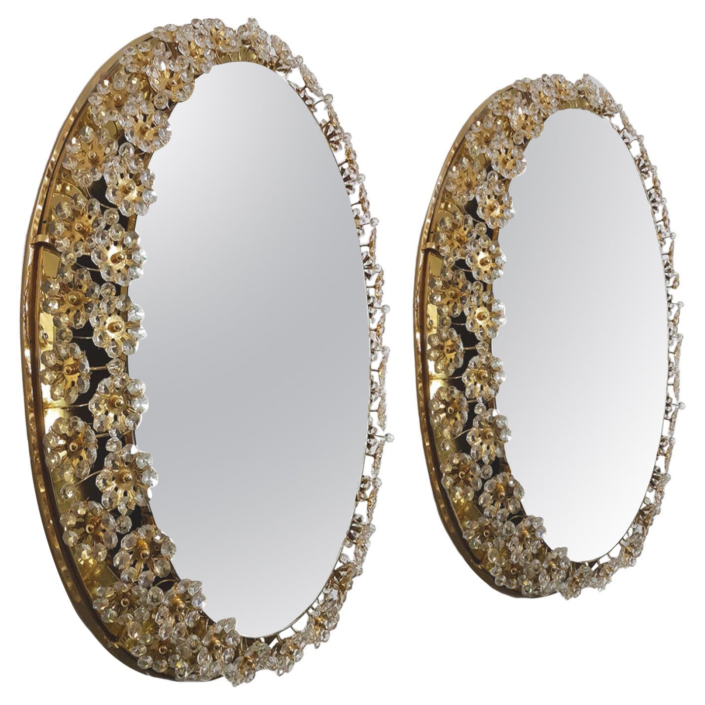J.L. Lobmeyr Backlit Mirror, Gold Plate For Sale at 1stDibs 1960s