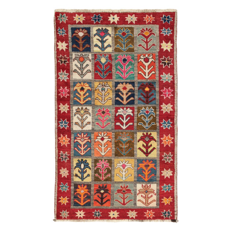 Persian Geometric Patterns Rugs Vintage Persian Tribal Rug with Vibrant Geometric-Floral Patterns For ...