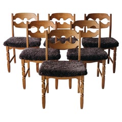 Vintage Set of Henning Kjaernulf 'Razor' Dining Chairs from Denmark, 1960s 